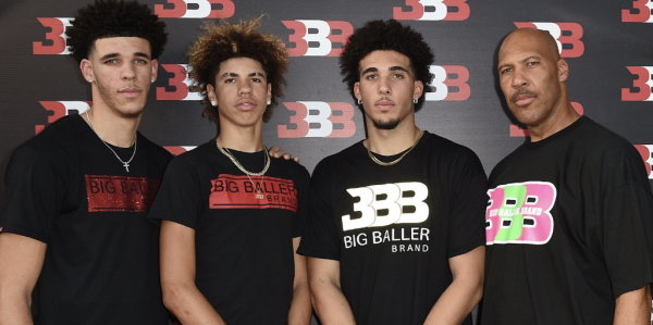 From left: Lonzo, LaMelo, LiAngelo, and Lavar Ball. 